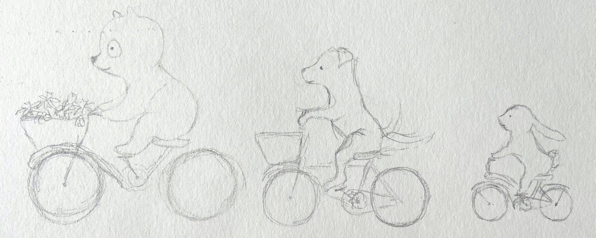Bicycles pencil drawing