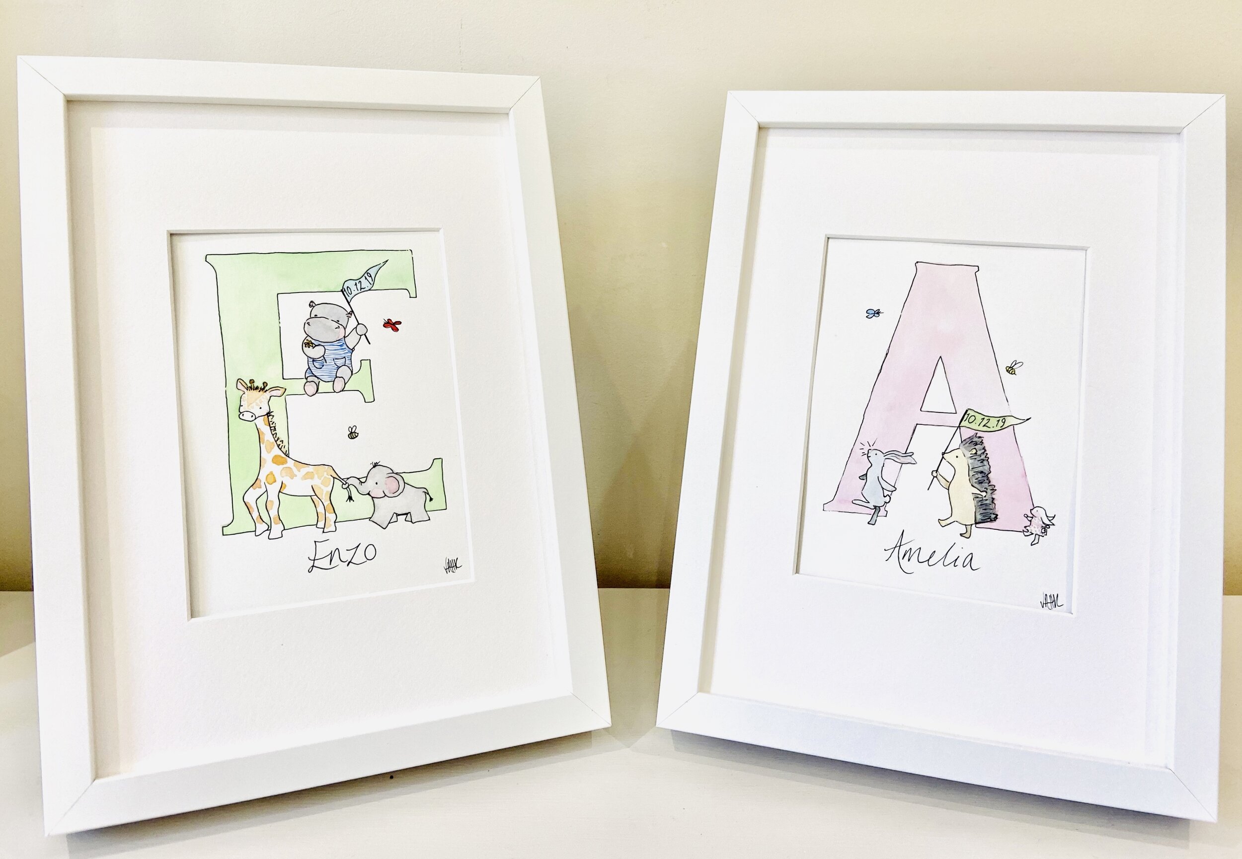Nursery art for twins