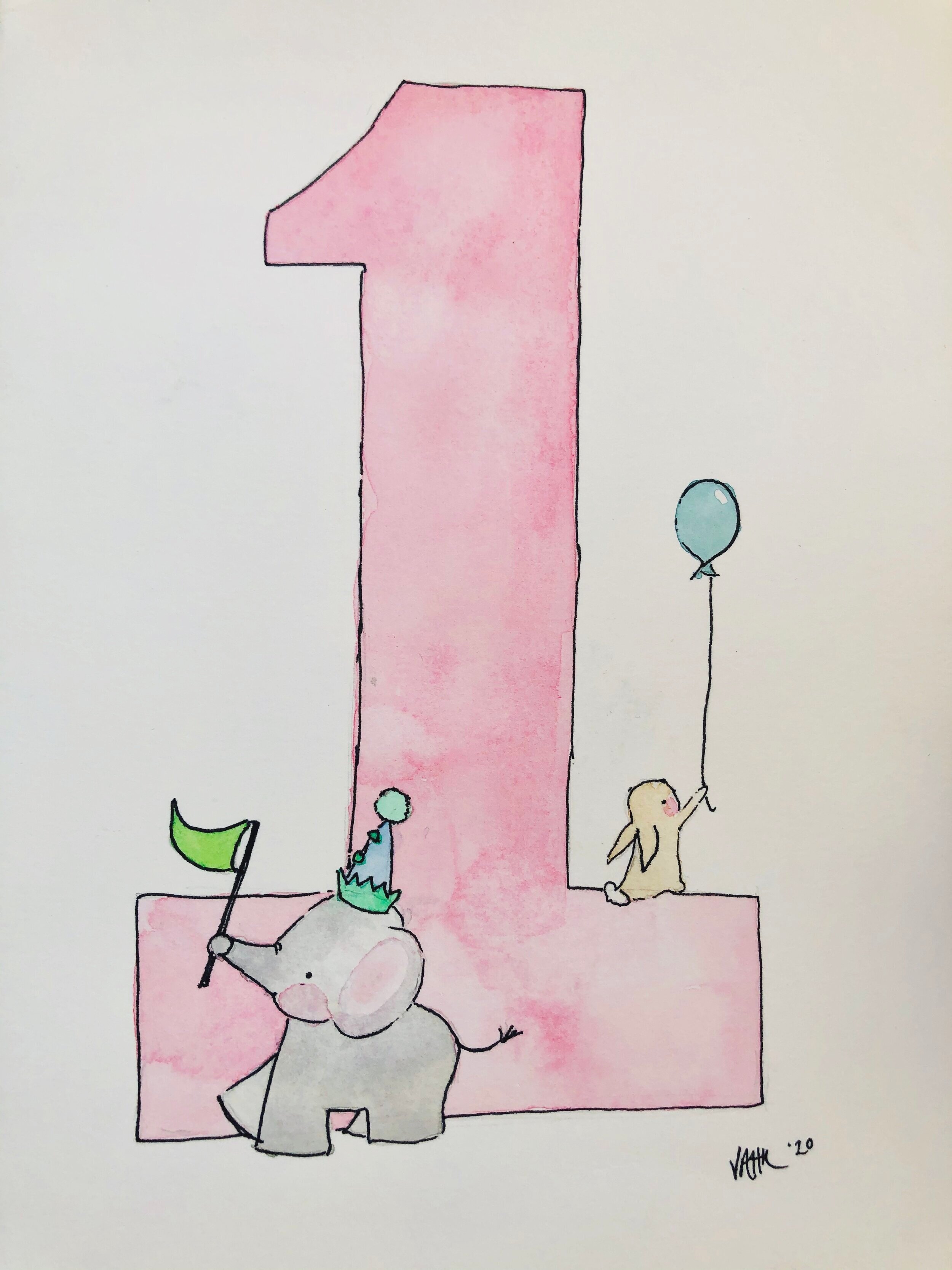 Happy 1st birthday card