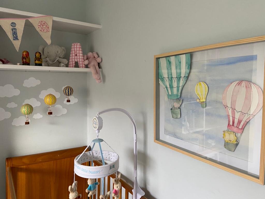 Hot air balloons in room