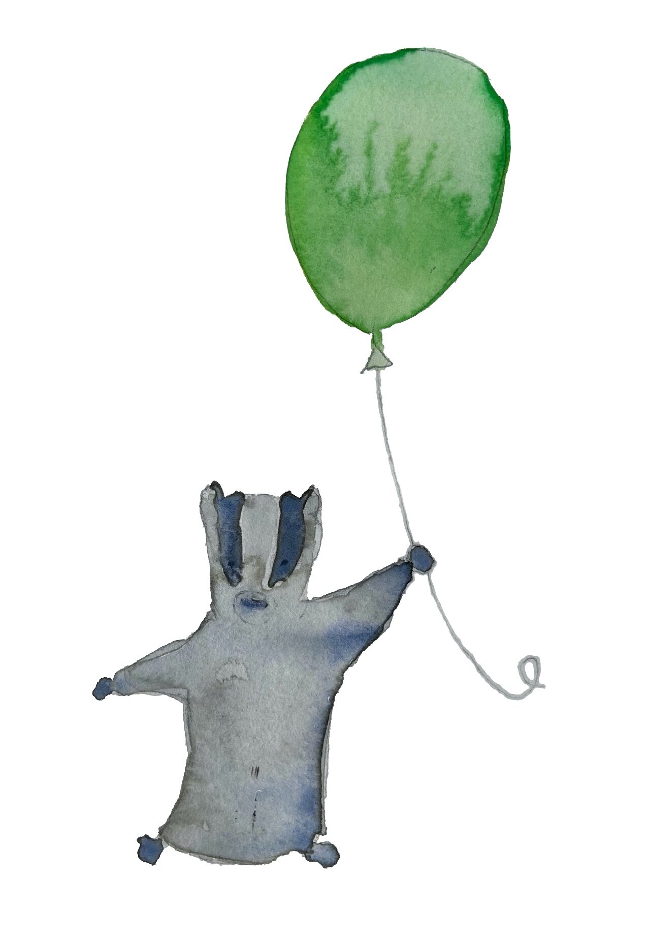 Badger with balloon