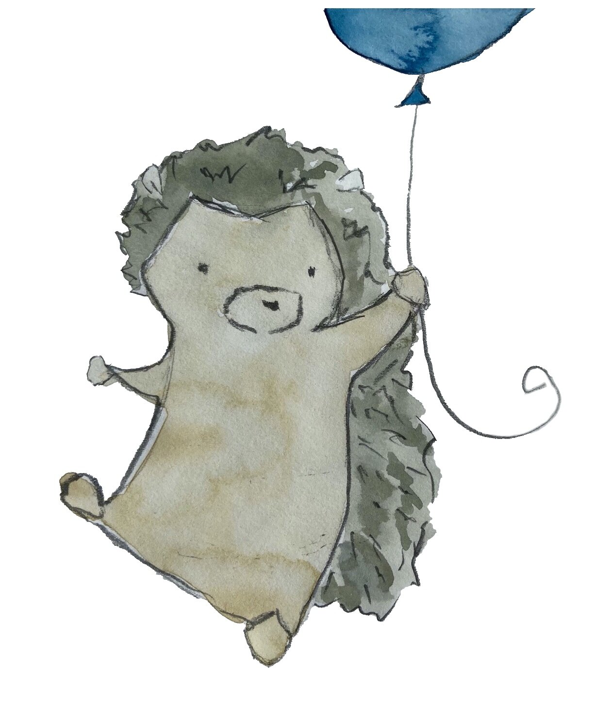 Hedgehog with balloon