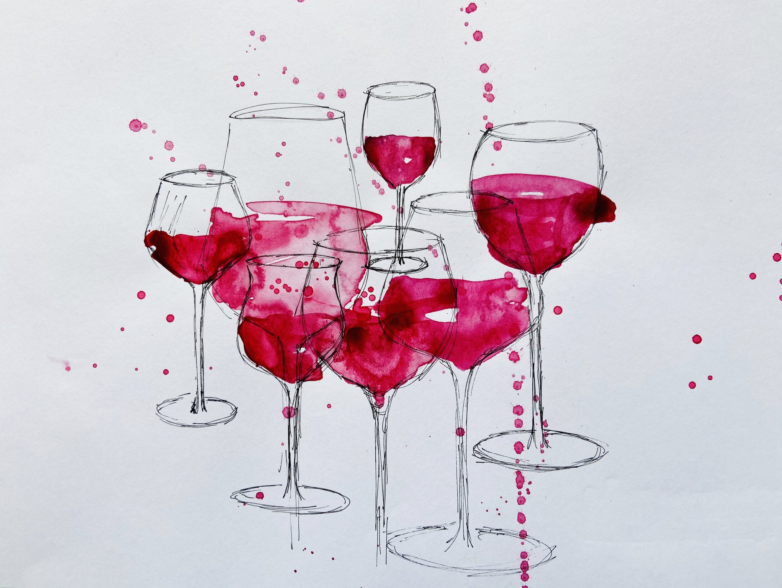 Wine glasses illustration